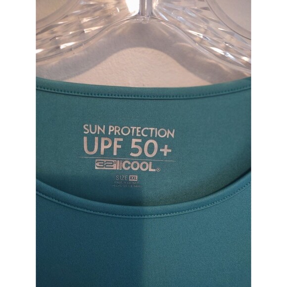 Women's Sun Protection UPF 50 32° Cool Turquoise Long Sleeve Size XXL - Picture 3 of 5